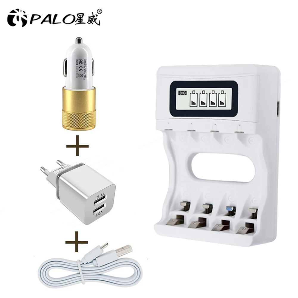 PALO 4 Slots LCD Display Smart Intelligent 1.2V Battery Charger AA AAA Charger For 1.2V AA AAA NiCd NiMh Rechargeable Batteries
PALO 4 Slots LCD Display Smart Intelligent 1.2V Battery Charger AA AAA Charger For 1.2V AA AAA NiCd NiMh Rechargeable Batteries