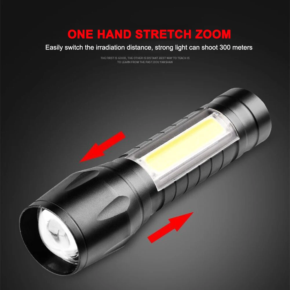 Mini Rechargeable LED Flashlight Waterproof Telescopic Zoom Night Riding Running Lighting for Adventure Camping Hunting
Mini Rechargeable LED Flashlight Waterproof Telescopic Zoom Night Riding Running Lighting for Adventure Camping Hunting