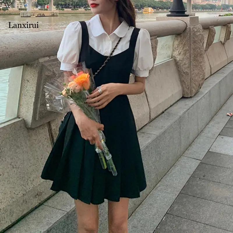 Vintage One Piece Dress Korean Short Sleeve Elegant Mini Dresses Women Casual Gothic Black Dress Summer Kawaii Lolita
Vintage One Piece Dress Korean Short Sleeve Elegant Mini Dresses Women Casual Gothic Black Dress Summer Kawaii Lolita