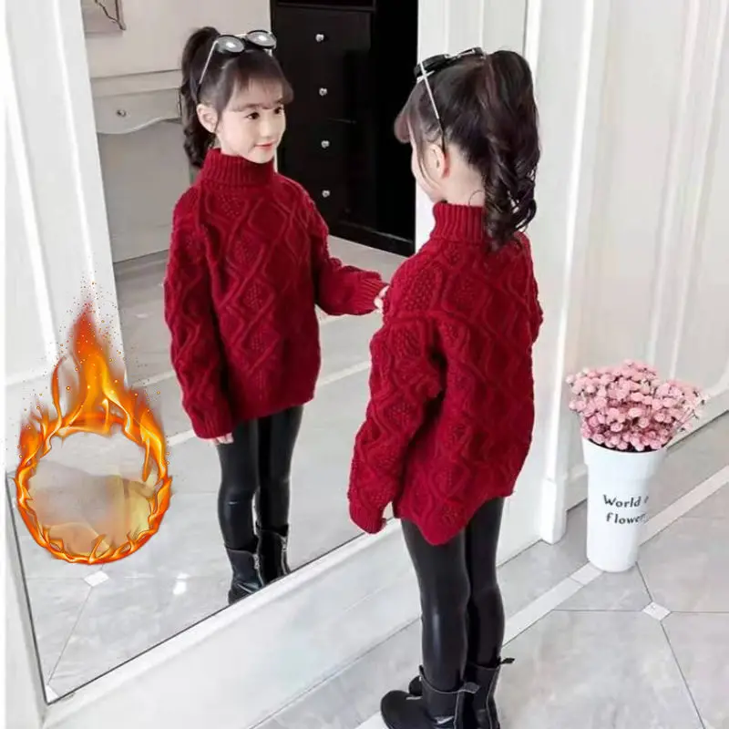 2023 New Autumn Winter Girls Solid Thicken Warm Pullovers Baby GirlTurtleneck Long Sleeve Casual Criss-Cross Knitted Sweater X10
2023 New Autumn Winter Girls Solid Thicken Warm Pullovers Baby GirlTurtleneck Long Sleeve Casual Criss-Cross Knitted Sweater X10