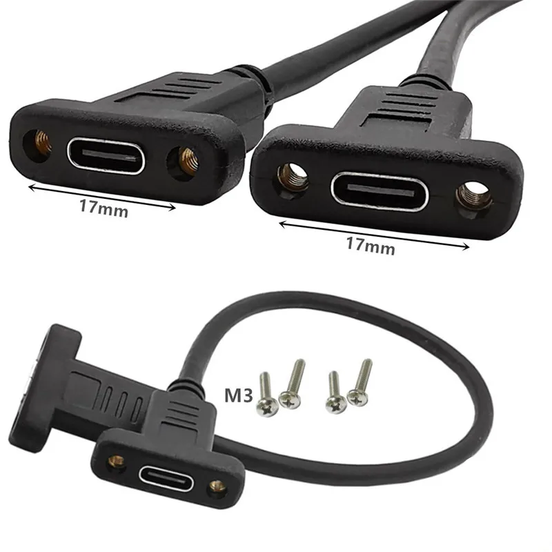 USB C Type-C Female To Female Extension Data Cable with Panel Mount Screw Hole 0.3m 0.6m 1.0m 1.8m
USB C Type-C Female To Female Extension Data Cable with Panel Mount Screw Hole 0.3m 0.6m 1.0m 1.8m