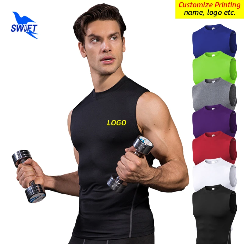 Customize LOGO Quick Dry Sports Tank Tops Men Elastic Sleeveless Running Shirts Breathable Gym Fitness Workout Compression Vest
Customize LOGO Quick Dry Sports Tank Tops Men Elastic Sleeveless Running Shirts Breathable Gym Fitness Workout Compression Vest