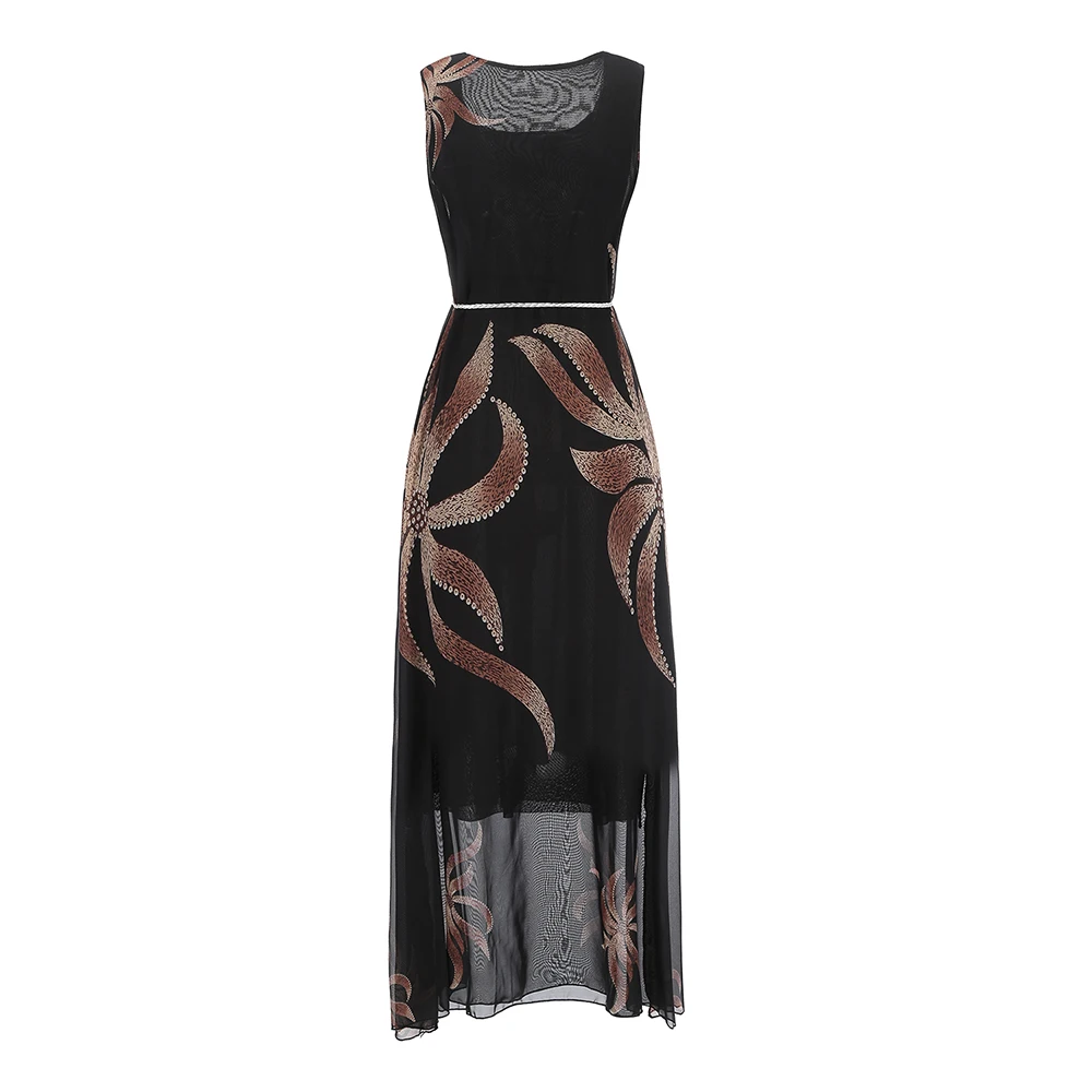 Chiffon Sleeveless Vestidos African Dresses Women Floral Print O-neck Loose Long Robe Bohemia Style Ladies Dress Daily Elegant
Chiffon Sleeveless Vestidos African Dresses Women Floral Print O-neck Loose Long Robe Bohemia Style Ladies Dress Daily Elegant