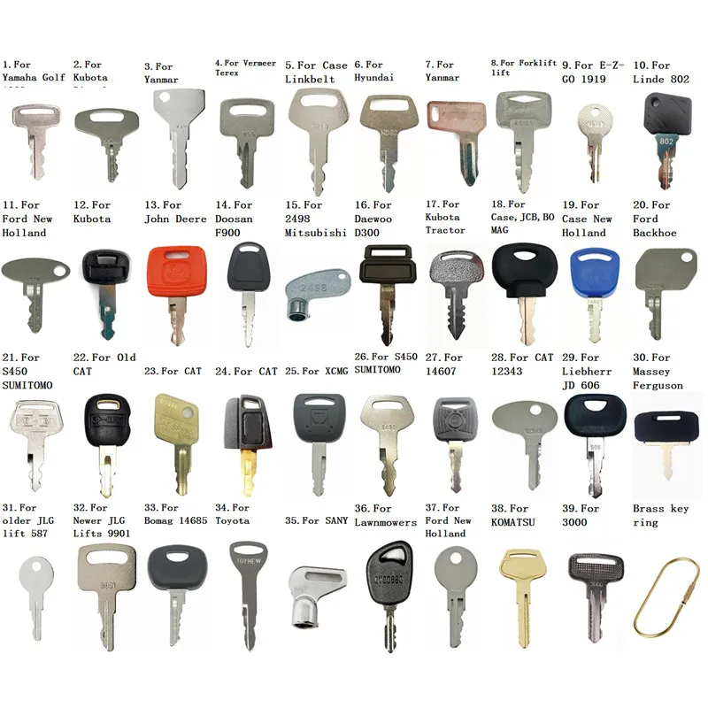 39 Construction Heavy Equipment Key for Yamaha,Kubota,Komatsu,Gehl,Tennant,Yanmar,New Holland,Ford,Terex
39 Construction Heavy Equipment Key for Yamaha,Kubota,Komatsu,Gehl,Tennant,Yanmar,New Holland,Ford,Terex
