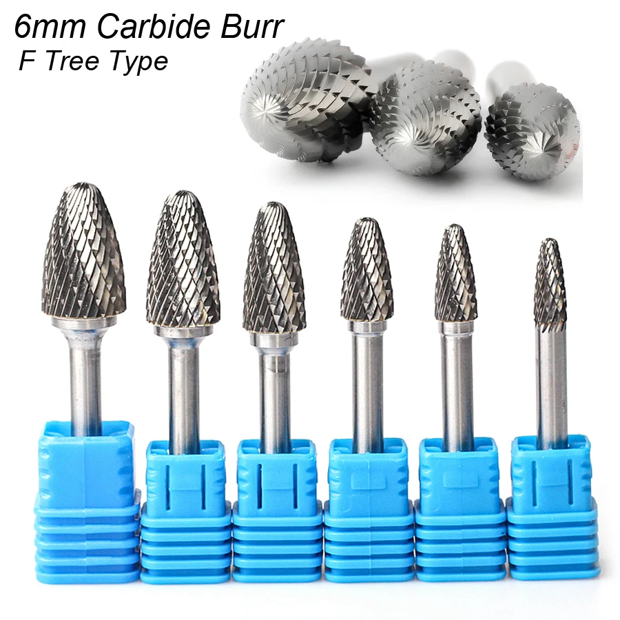 Tree Type F 6mm 1/4" Shank Style Mould Carving Grinding Tools Cut Tungsten Carbide Rotary File Bits Burr Milling Cutter Metal
Tree Type F 6mm 1/4" Shank Style Mould Carving Grinding Tools Cut Tungsten Carbide Rotary File Bits Burr Milling Cutter Metal