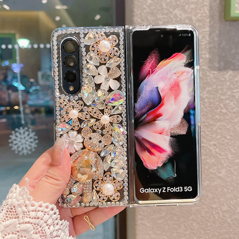 Bling 3D Cartoon Crystal Bear Phone Case For Samsung Galaxy Z Fold 6 5 4 3 2 Cute Diamond Pearl Flowers Clear Hard PC Cover
Bling 3D Cartoon Crystal Bear Phone Case For Samsung Galaxy Z Fold 6 5 4 3 2 Cute Diamond Pearl Flowers Clear Hard PC Cover