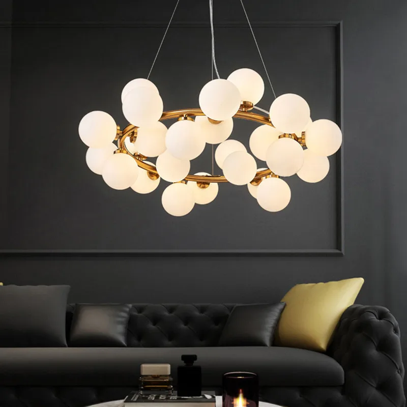 Modern LED Glass Ball bubble Chandelier Nordic molecular ring lights Dining room Living room Bedroom island Kitchen lamp
Modern LED Glass Ball bubble Chandelier Nordic molecular ring lights Dining room Living room Bedroom island Kitchen lamp
