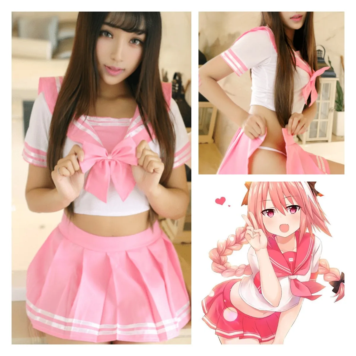 Anime astorford Cosplay sailor uniform set pure pink student Costume Halloween role play Fantasy Costume
Anime astorford Cosplay sailor uniform set pure pink student Costume Halloween role play Fantasy Costume