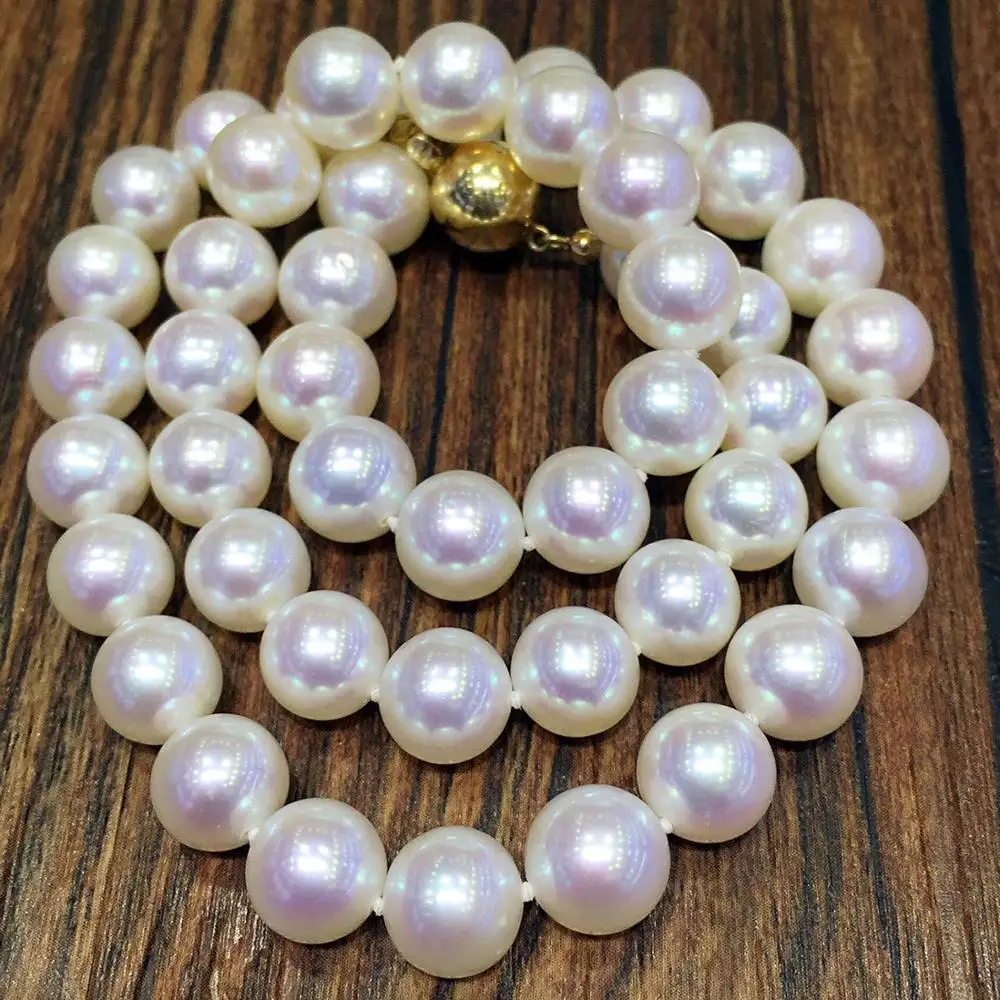 9-10 mm White Pearl Necklace light freshwater pearl necklace birthday gift 925 silver clasp fine JEWELRY
9-10 mm White Pearl Necklace light freshwater pearl necklace birthday gift 925 silver clasp fine JEWELRY
