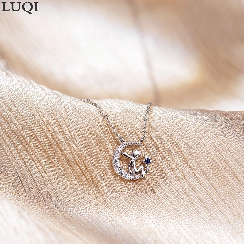 Women's Fashion S925 Silver Plated Platinum Micro-inlaid Zircon Moon Prince Pendant Personality Necklaces X71
Women's Fashion S925 Silver Plated Platinum Micro-inlaid Zircon Moon Prince Pendant Personality Necklaces X71