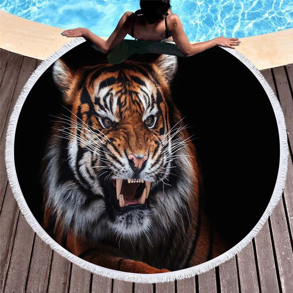 3D Aniaml Printed Tiger Beach Towel Blanket Black Round Beach Towel Bath Towel Yoga Mat Picnic Cloth Tapestry Home Decor
3D Aniaml Printed Tiger Beach Towel Blanket Black Round Beach Towel Bath Towel Yoga Mat Picnic Cloth Tapestry Home Decor