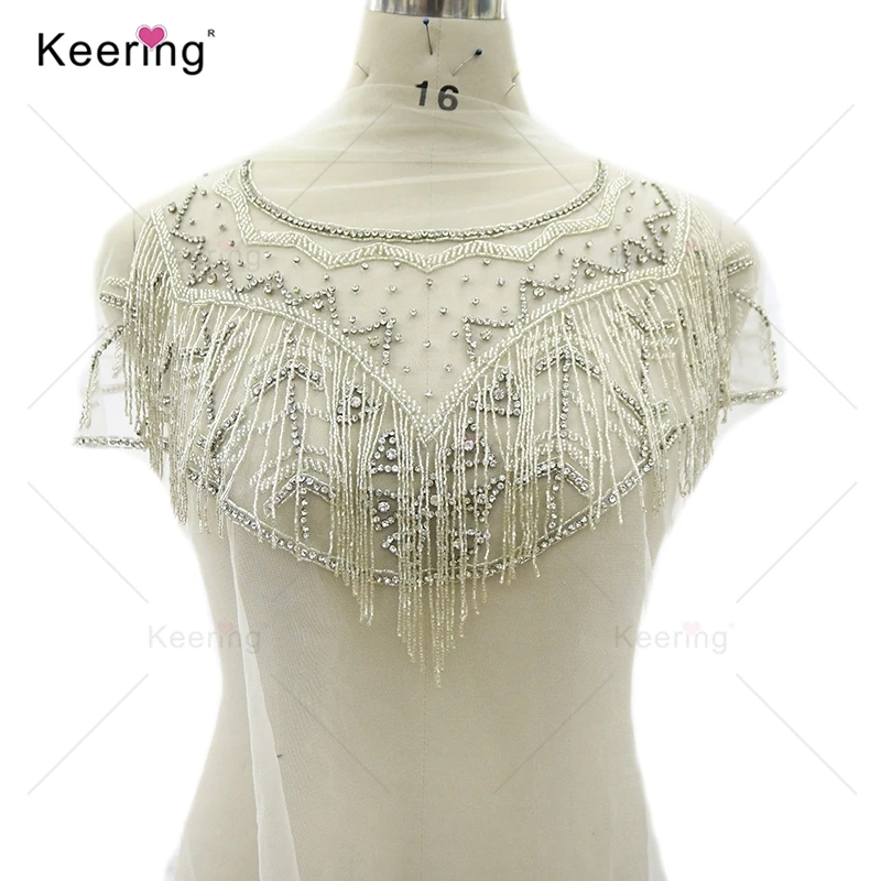 Fashion-Beaded Tassel Rhinestone Bodice Shoulder for Party Dress, Silver, WDP-382
Fashion-Beaded Tassel Rhinestone Bodice Shoulder for Party Dress, Silver, WDP-382