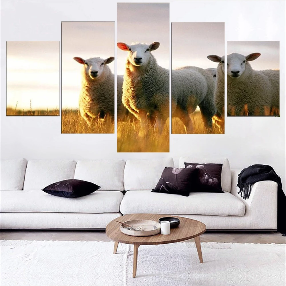 5 Pieces Wall Art Canvas Painting Sheep Farm Animals Poster Home Modular Framework Pictures Decoration For Modern Living Room
5 Pieces Wall Art Canvas Painting Sheep Farm Animals Poster Home Modular Framework Pictures Decoration For Modern Living Room