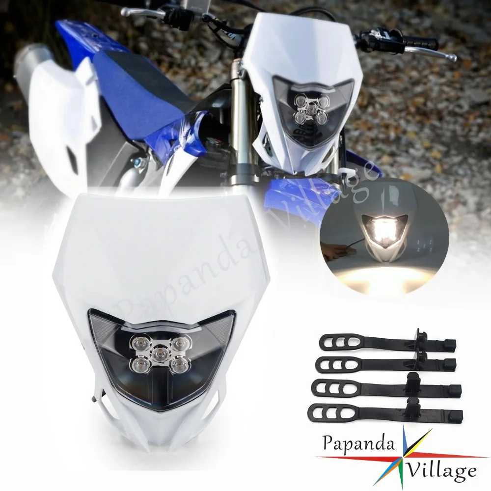 Светодиодный мотоцикл для грязи, эндуро, универсальный головной фонарь, лампа переднего освещения, маска для Yamaha WR TTR YZ WR250 WR450 YZ125 YZ250 R F 
Светодиодный мотоцикл для грязи, эндуро, универсальный головной фонарь, лампа переднего освещения, маска для Yamaha WR TTR YZ WR250 WR450 YZ125 YZ250 R F