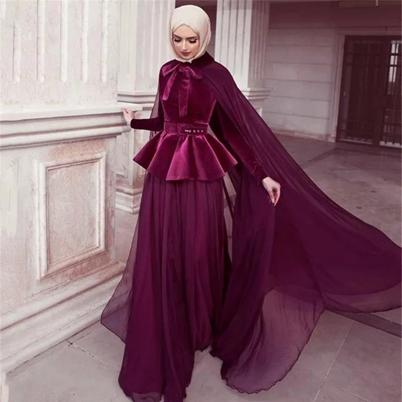 Purple Moroccan Kaftan Caftan Muslim Evening Dresses A-line Chiffon Velvet Dubai Arabic Turkey Abaya Islamic Evening Gown
Purple Moroccan Kaftan Caftan Muslim Evening Dresses A-line Chiffon Velvet Dubai Arabic Turkey Abaya Islamic Evening Gown