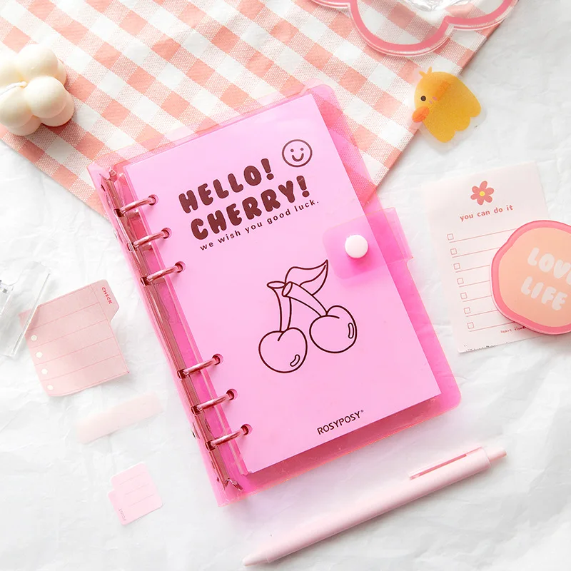 Domikee 2021 New cute kawaii transparent PVC loose-leaf notebook office school binder journal notebook stationery supplies A6
Domikee 2021 New cute kawaii transparent PVC loose-leaf notebook office school binder journal notebook stationery supplies A6