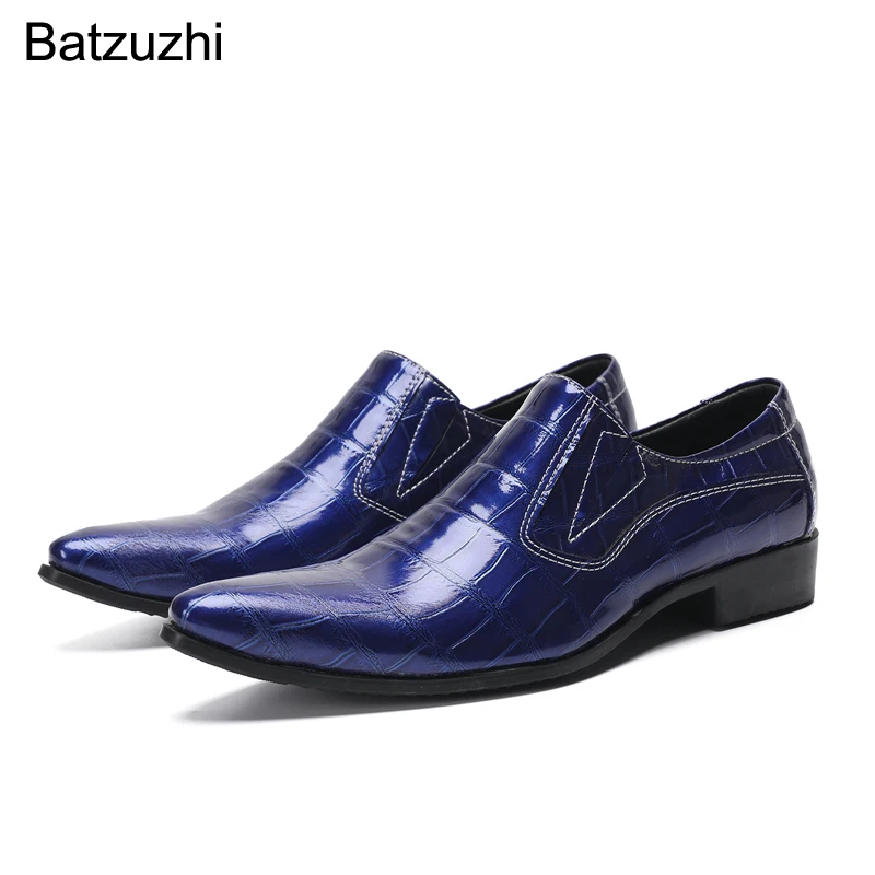 Batzuzhi Pointed Toe Formal Business Leather Dress Shoes Men Handmade Men's Shoes Blue Leather Dress Shoes for Men Slip on!
Batzuzhi Pointed Toe Formal Business Leather Dress Shoes Men Handmade Men's Shoes Blue Leather Dress Shoes for Men Slip on!