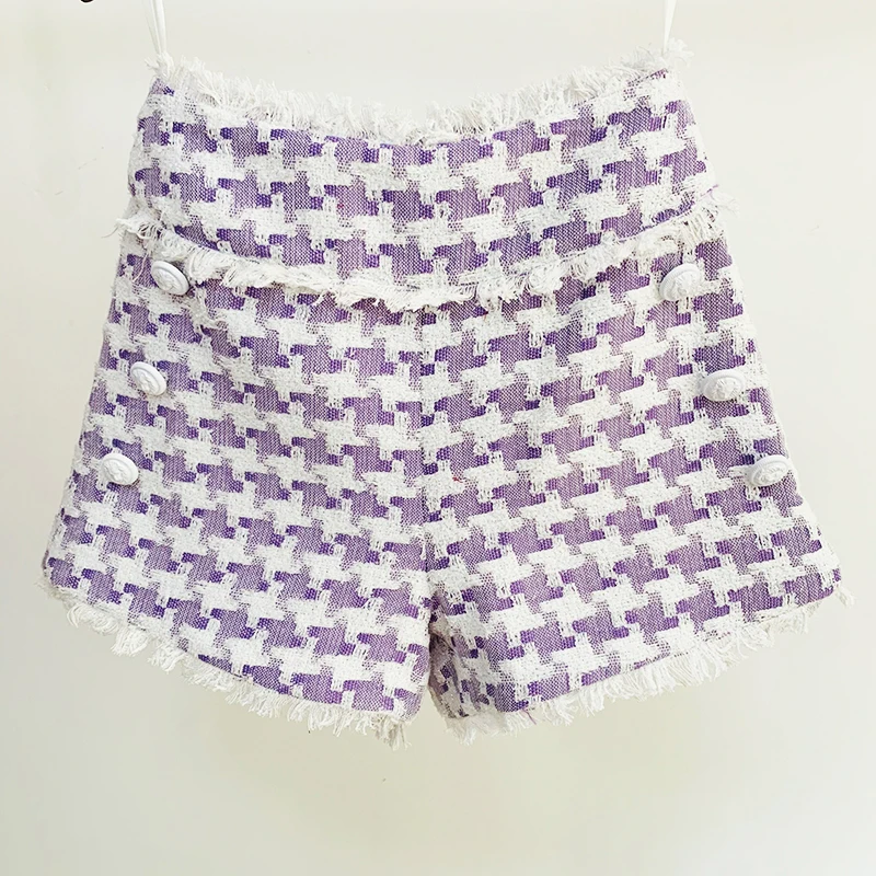 HIGH STREET Newest 2024 FW Designer Fashion Women's Lion Buttons Tassel Fringed Houndstooth Tweed Shorts
HIGH STREET Newest 2024 FW Designer Fashion Women's Lion Buttons Tassel Fringed Houndstooth Tweed Shorts