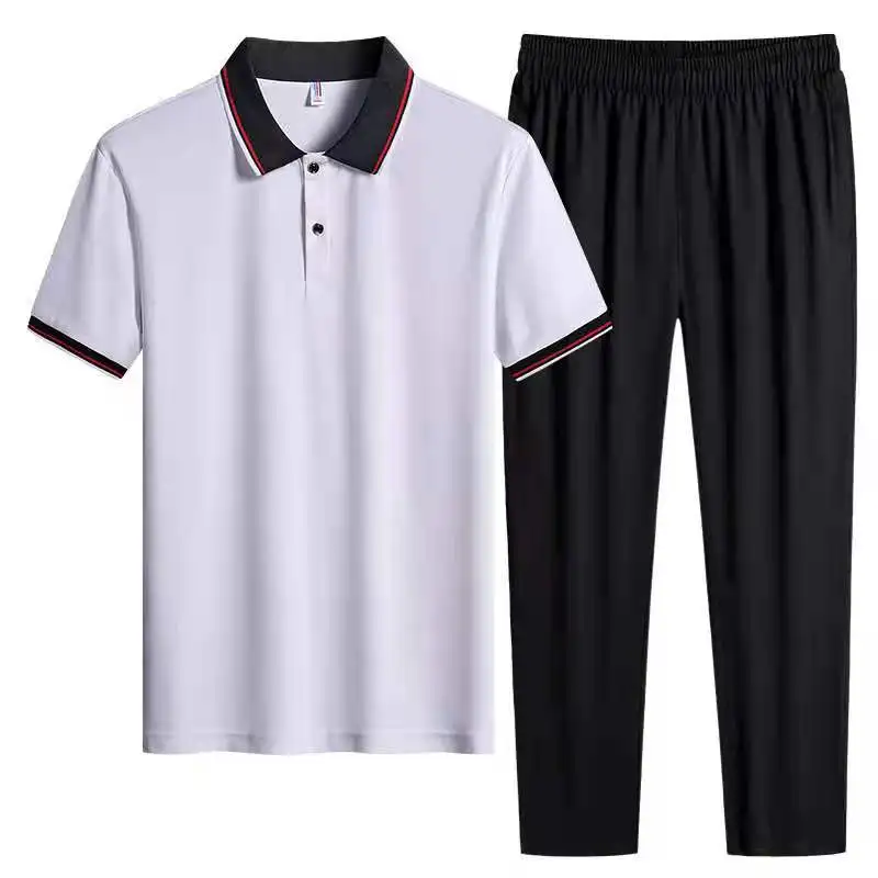 Men Two Pieces Tracksuit Summer Breathable Thin Short Sleeve Polo Shirts And Long Pants Set For Male Casual Sportswear
Men Two Pieces Tracksuit Summer Breathable Thin Short Sleeve Polo Shirts And Long Pants Set For Male Casual Sportswear