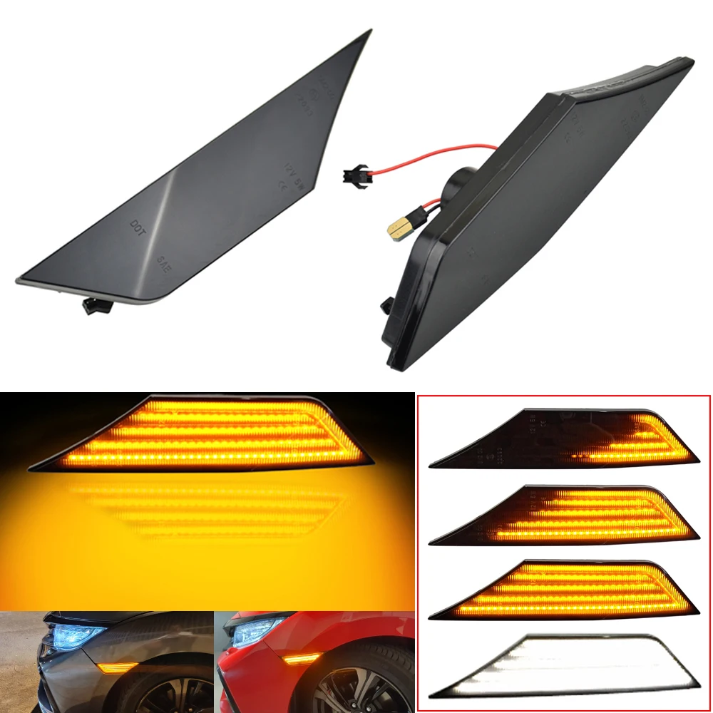 2Pcs Dynamic Flowing LED Side Marker Turn Signal Light For Honda Civic 2016 2017 2018 10th Gen Sedan Coupe Hatchback Car Styling
2Pcs Dynamic Flowing LED Side Marker Turn Signal Light For Honda Civic 2016 2017 2018 10th Gen Sedan Coupe Hatchback Car Styling