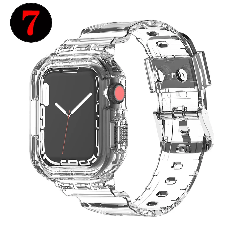 Crystal Clear strap for Apple Watch Band 45mm 41mm Sports Wristband Silicone Replacement Strap for iWatch Series 7 Accessories
Crystal Clear strap for Apple Watch Band 45mm 41mm Sports Wristband Silicone Replacement Strap for iWatch Series 7 Accessories