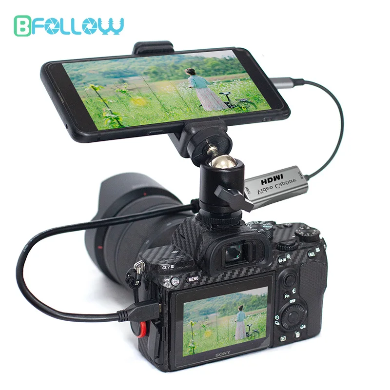 BFOLLOW Android Phone Tablet as Camera Monitor Camcorder HDMI Adapter for Vlog Youtuber Filmmaker DSLR Video Capture Card
BFOLLOW Android Phone Tablet as Camera Monitor Camcorder HDMI Adapter for Vlog Youtuber Filmmaker DSLR Video Capture Card
