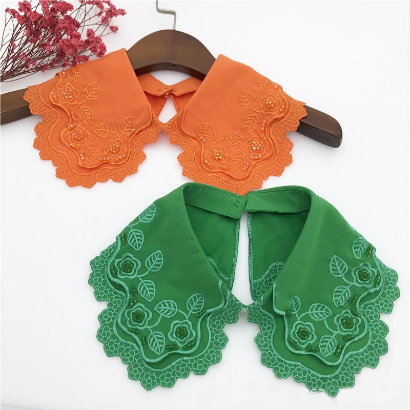 Embroidery Floral Leaves Sewing Handmade Double Layers 11 Solid Color Fake Collar Detachable Necklace Choker Cloth Accessories
Embroidery Floral Leaves Sewing Handmade Double Layers 11 Solid Color Fake Collar Detachable Necklace Choker Cloth Accessories