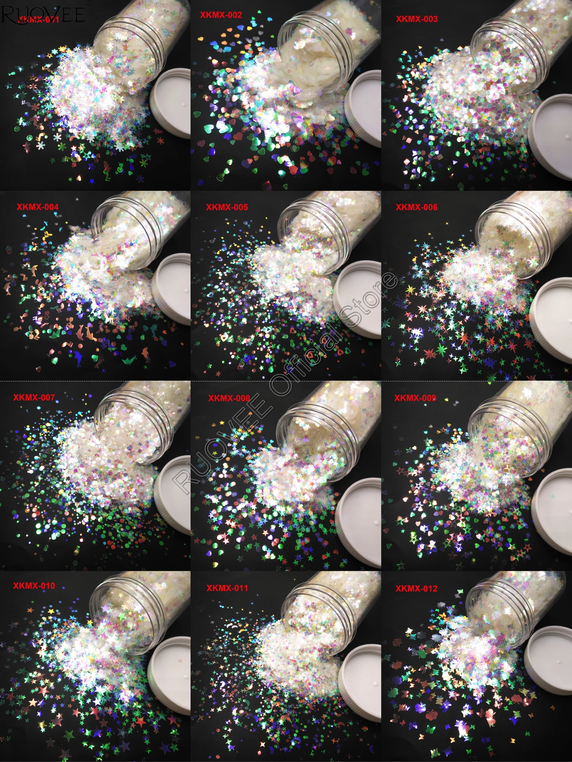 12 Styles Iridescent White Glitter Mix Chunky Shape with Colorful Purple Gold Green Light for Makeup Nail Art Craft Facepaint
12 Styles Iridescent White Glitter Mix Chunky Shape with Colorful Purple Gold Green Light for Makeup Nail Art Craft Facepaint