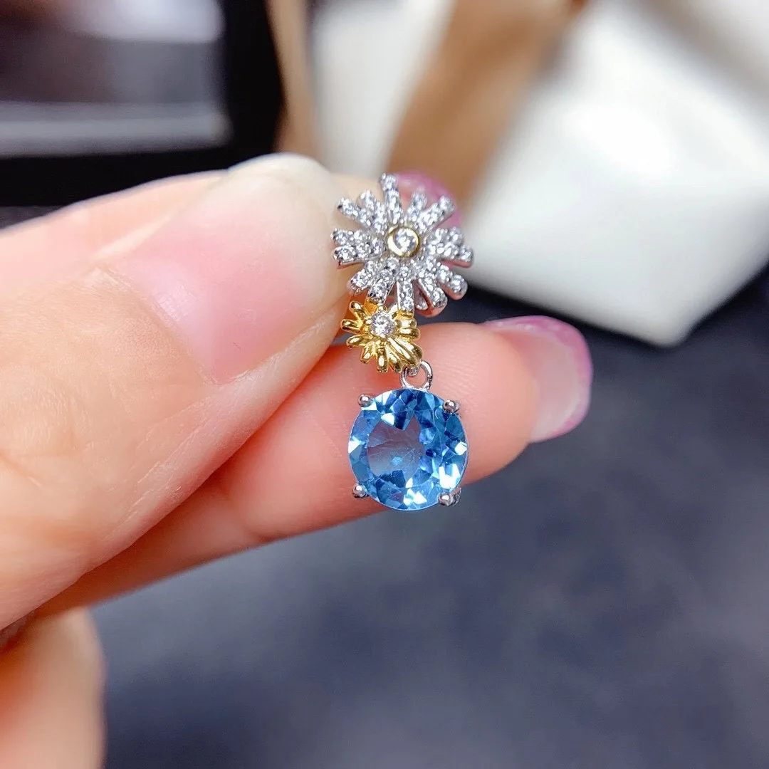 High Quailty 100% Natural and Real original blue topaz pendant 925 sterling silver For men or women jewelry
High Quailty 100% Natural and Real original blue topaz pendant 925 sterling silver For men or women jewelry