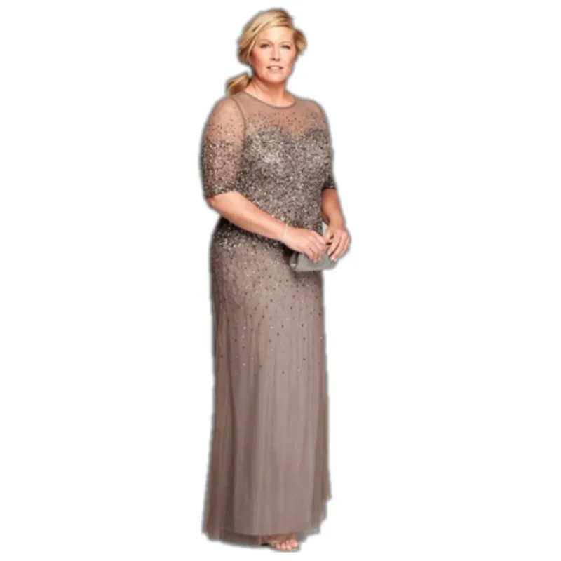 2016 New Arrival Mother Of The Bride Dresses Plus Size With Tulle Beaded Sheer Crew Neck Backless Elegant Wedding Party Gowns
2016 New Arrival Mother Of The Bride Dresses Plus Size With Tulle Beaded Sheer Crew Neck Backless Elegant Wedding Party Gowns