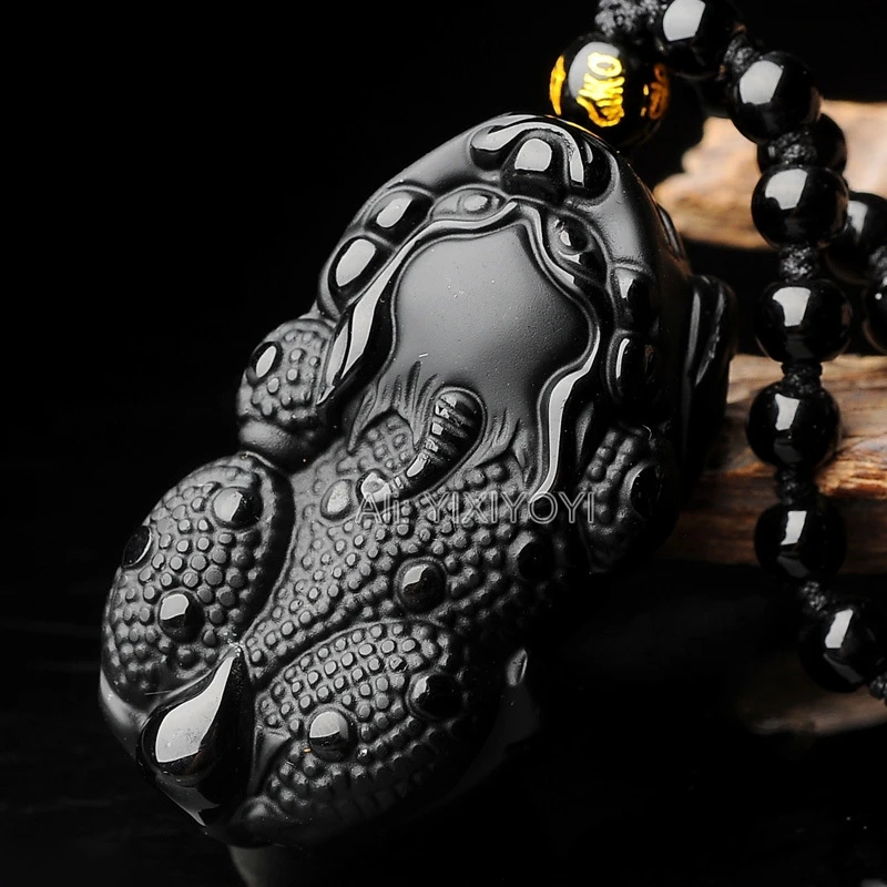 Natural Handwork Black Obsidian Carved Chinese Big PiXiu Lucky Pendant Amulet Beads Necklace Charm Fashion Gift Jewelry
Natural Handwork Black Obsidian Carved Chinese Big PiXiu Lucky Pendant Amulet Beads Necklace Charm Fashion Gift Jewelry