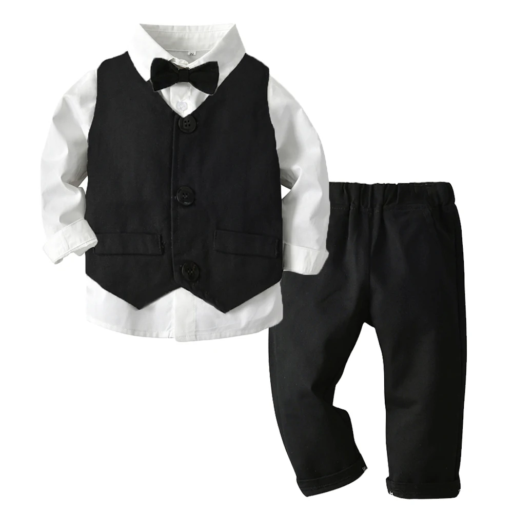 Top and Top Autumn Winter Fashion Little Boys Gentleman Cotton Clothes Suit Vest Blazer Bow Tie Long Sleeve Tops Trousers Outfit
Top and Top Autumn Winter Fashion Little Boys Gentleman Cotton Clothes Suit Vest Blazer Bow Tie Long Sleeve Tops Trousers Outfit