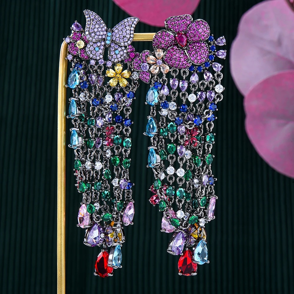 Kellybola Charm Fashion Multicolor Zirconia Butterfly Flower Tassel Long Hanging Earrings Women's Party Daily Boutique Jewelry
Kellybola Charm Fashion Multicolor Zirconia Butterfly Flower Tassel Long Hanging Earrings Women's Party Daily Boutique Jewelry