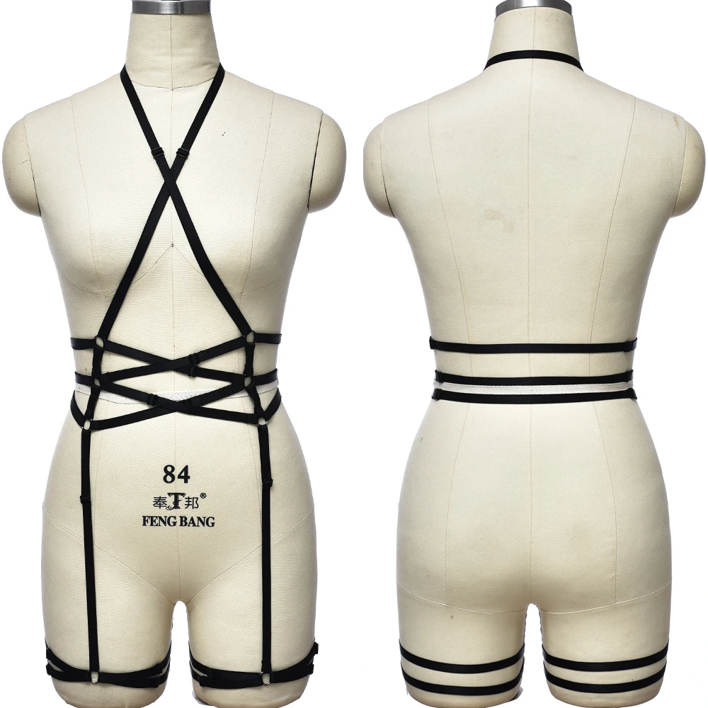 Goth Black Bandage Body Harness Belt Pole Dance Wear Body Cage Elastic Sexy Lingerie Hollow Bodysuit Punk Harness Set
Goth Black Bandage Body Harness Belt Pole Dance Wear Body Cage Elastic Sexy Lingerie Hollow Bodysuit Punk Harness Set