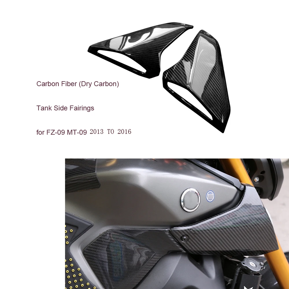 PrePreg Carbon Fiber (Dry Carbon) Tank Side Fairings Air Intake Cover for Yamaha MT-09 MT09 FZ09 FZ-09 2013-2016 2014 15 2017-20
PrePreg Carbon Fiber (Dry Carbon) Tank Side Fairings Air Intake Cover for Yamaha MT-09 MT09 FZ09 FZ-09 2013-2016 2014 15 2017-20