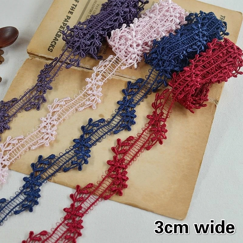 3cm Wide Delicate Flower Water Soluble Embroidery Color Lace Ribbon DIY Ladies Children Clothes Hat Bag Straps Striped Trim
3cm Wide Delicate Flower Water Soluble Embroidery Color Lace Ribbon DIY Ladies Children Clothes Hat Bag Straps Striped Trim