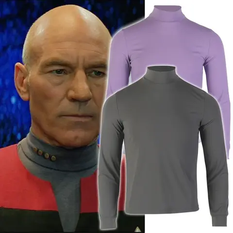 Koszulka Star Trek First Contact Szara Podkoszulek Deep Space Nine Picard Sisko Uniformy ST Cosplay Kostium Rekwizyt