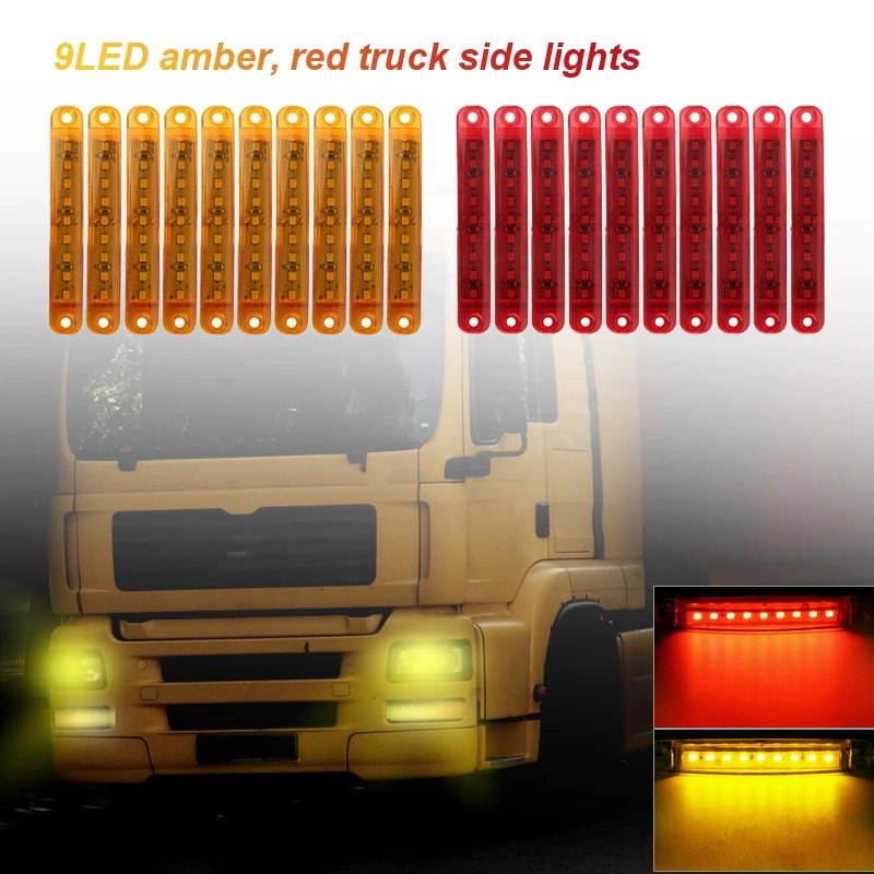9LEDs 12V Red/Yellow Car Trailer Truck Clear Side Marker Indicator Light Lorry Lamp Amber Lamp
9LEDs 12V Red/Yellow Car Trailer Truck Clear Side Marker Indicator Light Lorry Lamp Amber Lamp