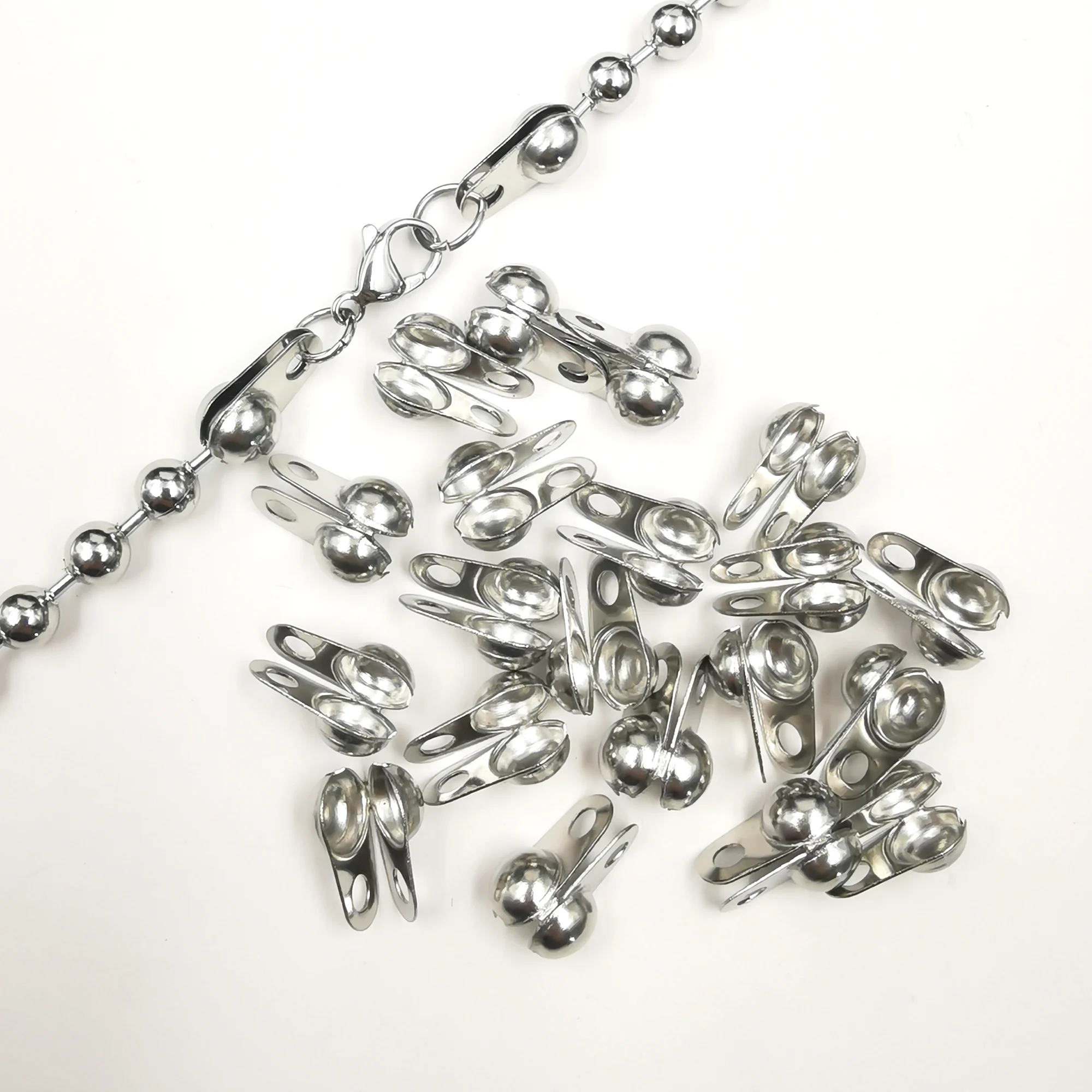 100pcs 6mm Stainless Steel EndCap clasp Craft Making Jewelry Finding Silver Round End Bead Chain Connector clasp for ball chain
100pcs 6mm Stainless Steel EndCap clasp Craft Making Jewelry Finding Silver Round End Bead Chain Connector clasp for ball chain