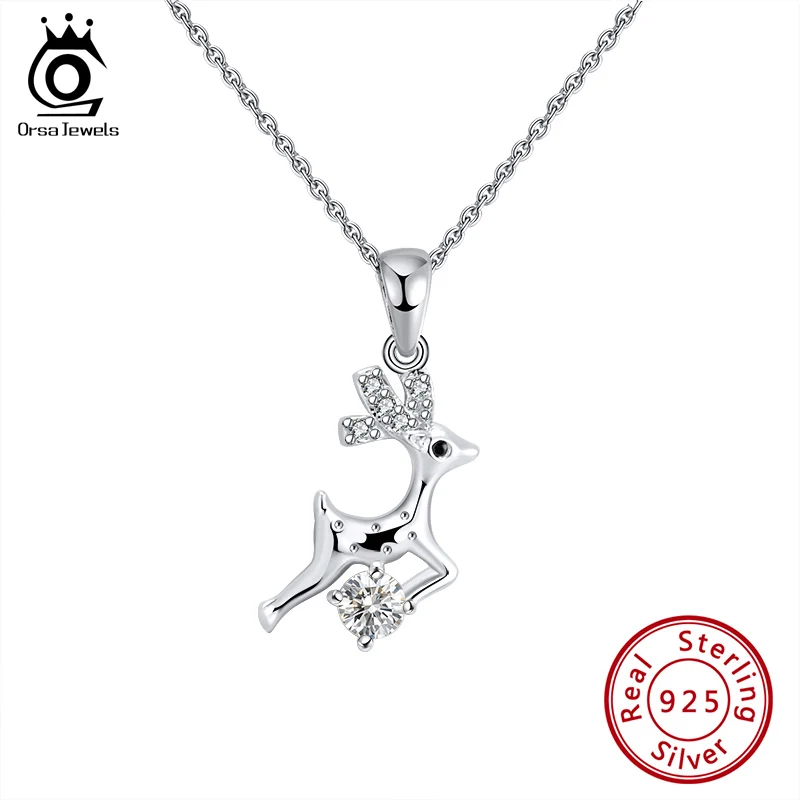 ORSA JEWELS 925 Sterling Silver Cute deer Pendant Necklaces with AAAA Zirconia Fashion Necklace Jewelry Christmas Gifts HON03
ORSA JEWELS 925 Sterling Silver Cute deer Pendant Necklaces with AAAA Zirconia Fashion Necklace Jewelry Christmas Gifts HON03