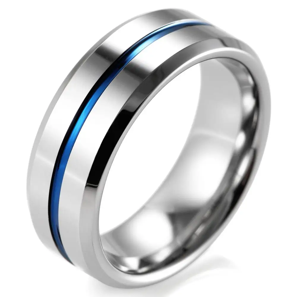 SHARDON Loop Thin Blue Groove 8mm 6mm High Polish Tungsten Carbide Wedding Band Engagement Ring for Men Comfort Fit
SHARDON Loop Thin Blue Groove 8mm 6mm High Polish Tungsten Carbide Wedding Band Engagement Ring for Men Comfort Fit