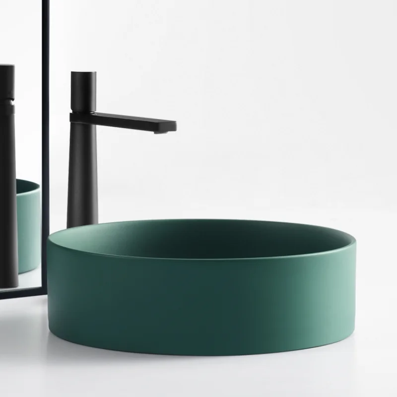 Table Basin round Wash Basin Dark Green Black Matte Ceramic Basin Bathroom Washbasin
Table Basin round Wash Basin Dark Green Black Matte Ceramic Basin Bathroom Washbasin