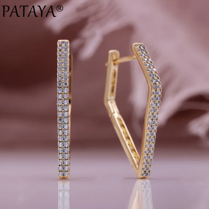 Серьги PATAYA женские, розовое золото 585 пробы, V-образные, с натуральным Цирконом
Серьги PATAYA женские, розовое золото 585 пробы, V-образные, с натуральным Цирконом