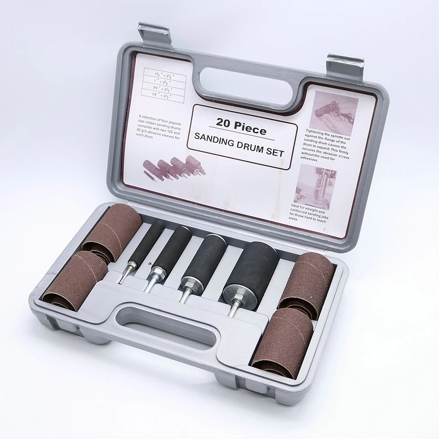 20Piece/Set Sanding Drum Kit for Drill Presses Woodworking Sanding Rust Removal and Polishing Tools
20Piece/Set Sanding Drum Kit for Drill Presses Woodworking Sanding Rust Removal and Polishing Tools