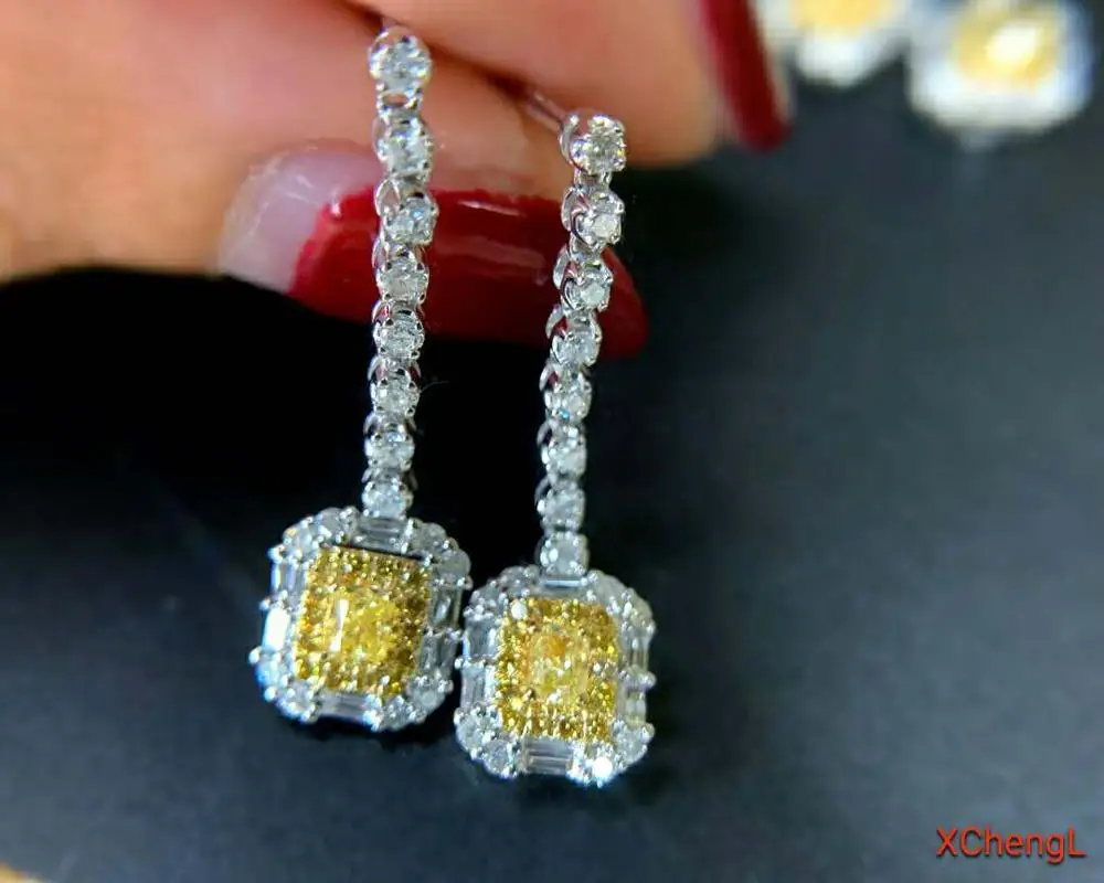 2020 New Fashion 18K Real Gold Yellow Diamond Earrings Jewelry for Women&Gift&Wedding
2020 New Fashion 18K Real Gold Yellow Diamond Earrings Jewelry for Women&Gift&Wedding