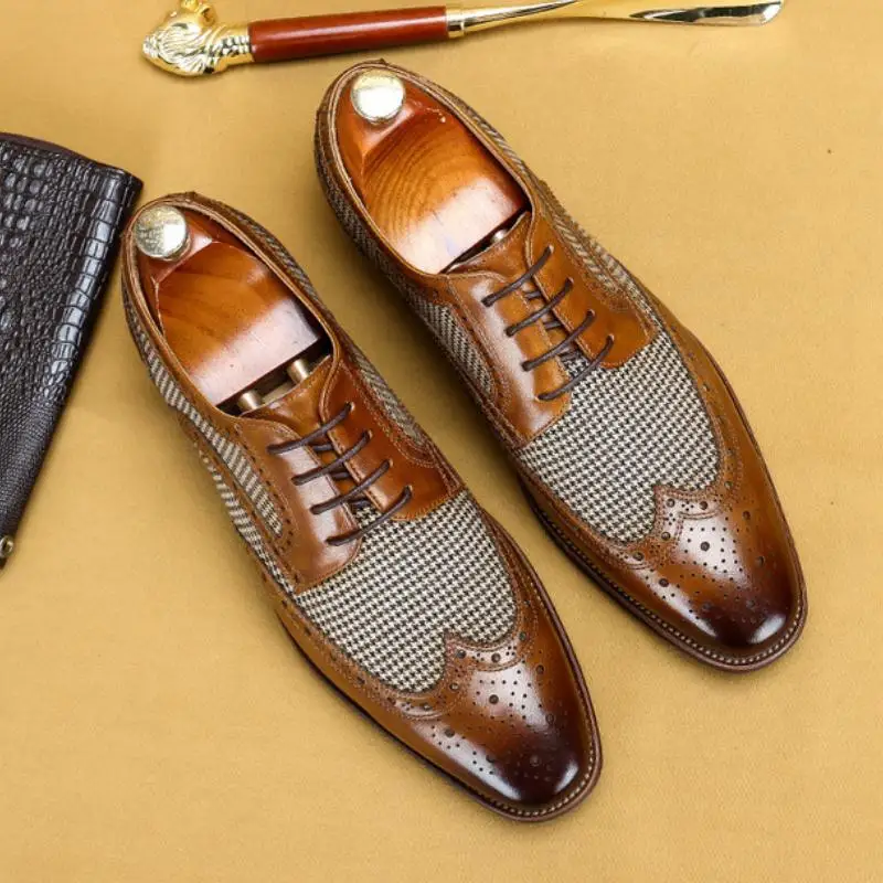 Mens Casual Business Genuine Leather Shoes Brogue Patchwork Carving Formal Suit Dress Shoes Mens Daily Leisure Party Shoes 37-46
Mens Casual Business Genuine Leather Shoes Brogue Patchwork Carving Formal Suit Dress Shoes Mens Daily Leisure Party Shoes 37-46