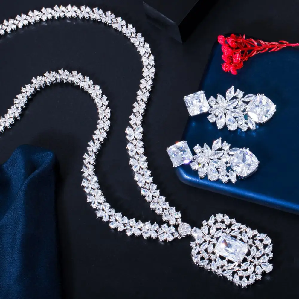 Pera Luxury Shiny White Cubic Zirconia Bridal Wedding Big Square Pendant Necklace Earrings Costume Jewelry Sets for Women J401
Pera Luxury Shiny White Cubic Zirconia Bridal Wedding Big Square Pendant Necklace Earrings Costume Jewelry Sets for Women J401