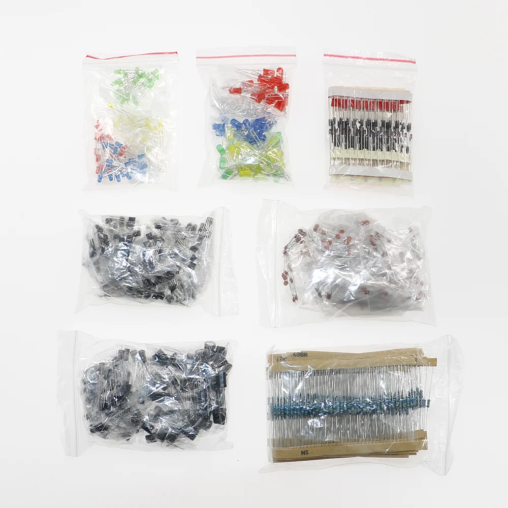 Metal film Resistor Assortment kit led Diodes Electrolytic Capacitor Ceramic set Transistor Pack DIY Electronic Components Kits
Metal film Resistor Assortment kit led Diodes Electrolytic Capacitor Ceramic set Transistor Pack DIY Electronic Components Kits