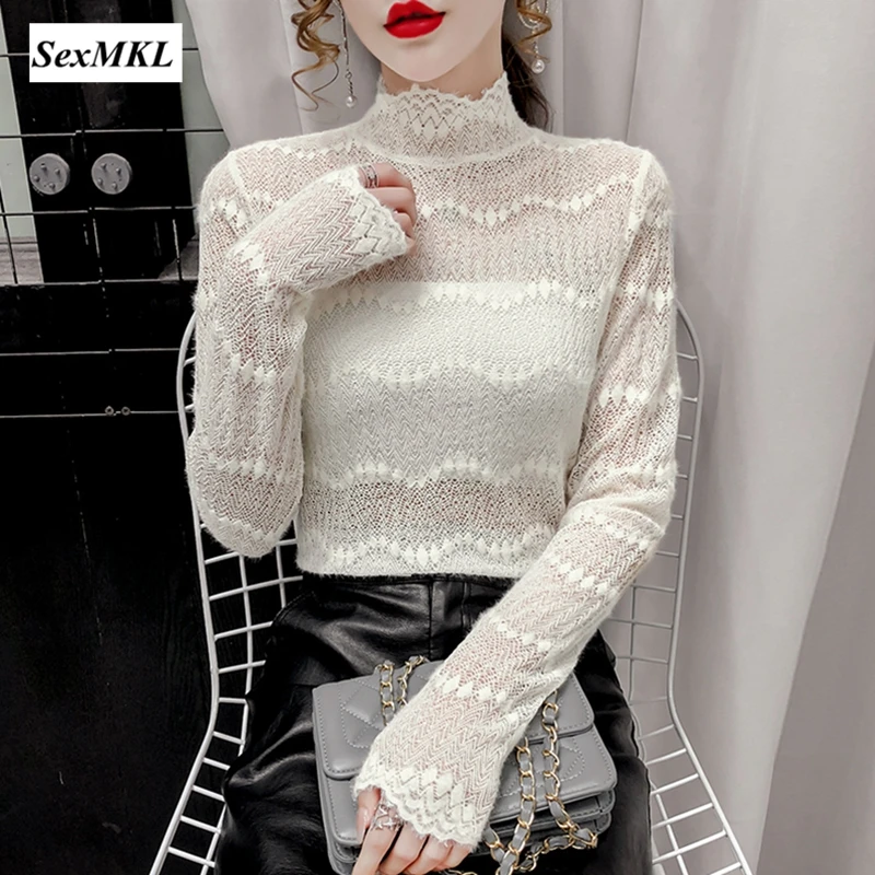 Sexy Long Sleeve Lace Blouses Women 2024 Fashion Casual Hollow Out Summer Ladies Tops Korean Clothes Slim Office Camisas Mujer
Sexy Long Sleeve Lace Blouses Women 2024 Fashion Casual Hollow Out Summer Ladies Tops Korean Clothes Slim Office Camisas Mujer