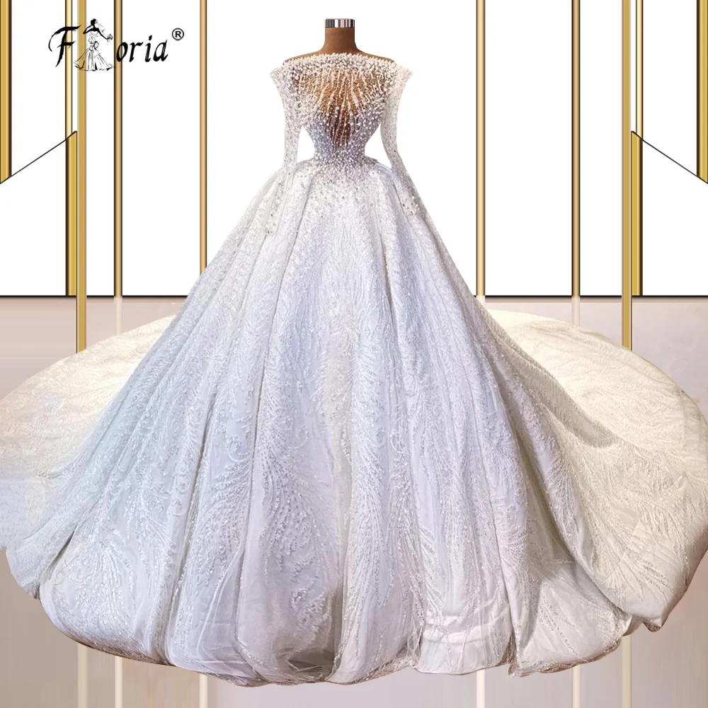 Dubai Full Beading Pearls Wedding Dresses With Long Sleeves Beaded Crystal Middle East Bridal Gowns Vintage Robe De Novia
Dubai Full Beading Pearls Wedding Dresses With Long Sleeves Beaded Crystal Middle East Bridal Gowns Vintage Robe De Novia